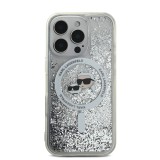 Karl Lagerfeld Liquid Glitter Karl and Choupette Heads MagSafe Zadní Kryt pro iPhone 16 Pro Max Transparent