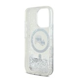 Karl Lagerfeld Liquid Glitter Karl and Choupette Heads MagSafe Zadní Kryt pro iPhone 16 Pro Max Transparent