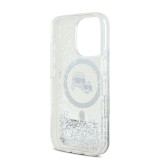 Karl Lagerfeld Liquid Glitter Karl and Choupette Heads MagSafe Zadní Kryt pro iPhone 16 Pro Transparent