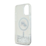 Karl Lagerfeld Liquid Glitter Karl and Choupette Heads MagSafe Zadní Kryt pro iPhone 16 Transparent