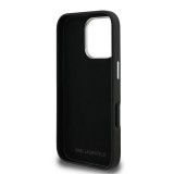 Karl Lagerfeld Grained PU K&CH Heads Zadní Kryt pro iPhone 16 Pro Max Black