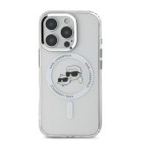 Karl Lagerfeld IML K&CH Heads Metal Frame MagSafe Zadní Kryt pro iPhone 16 Pro Max Transparent