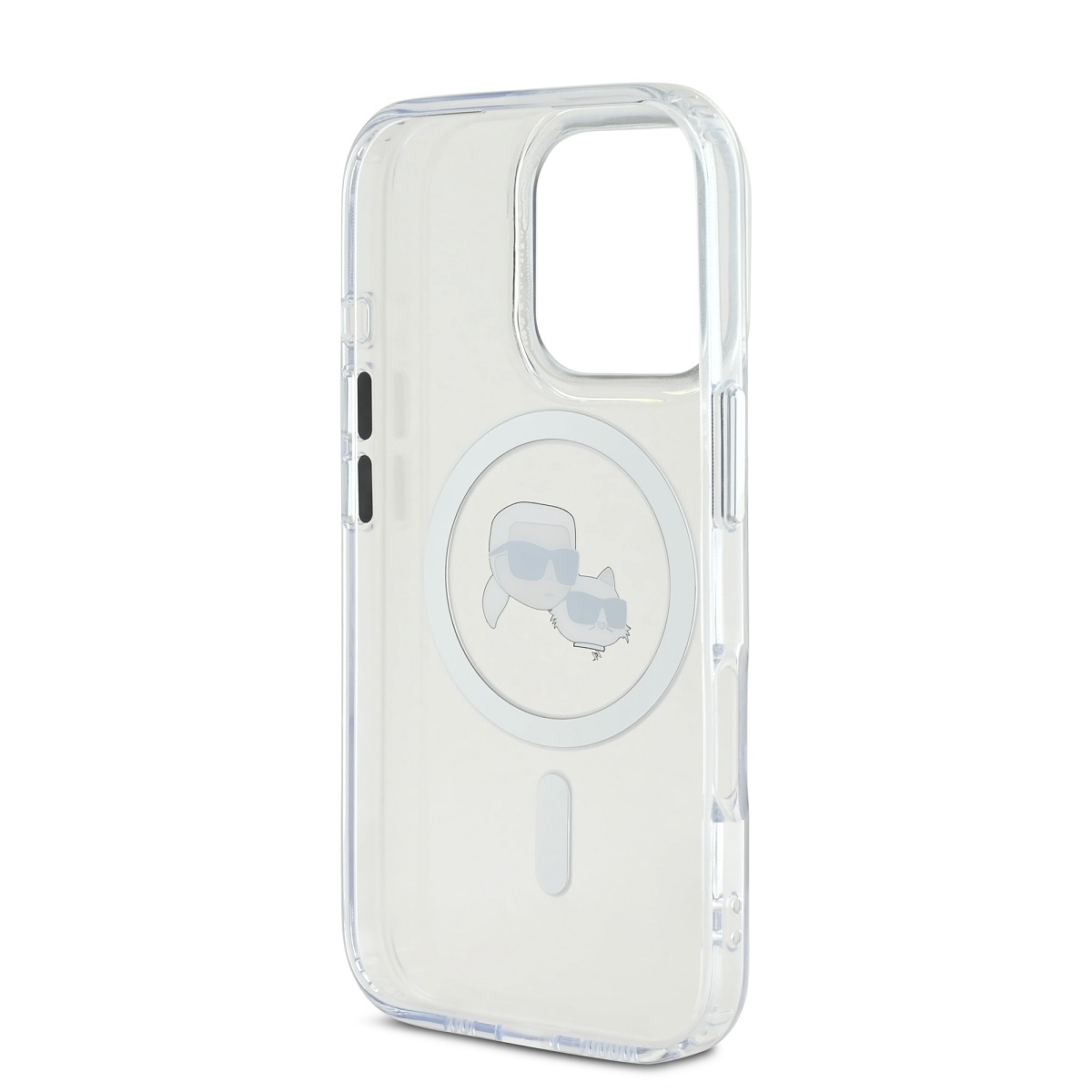 Karl Lagerfeld IML K&CH Heads Metal Frame MagSafe Zadní Kryt pro iPhone 16 Pro Max Transparent