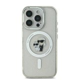 Karl Lagerfeld IML Glitter Karl and Choupette MagSafe Zadní Kryt pro iPhone 16 Pro Max Transparent
