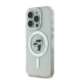 Karl Lagerfeld IML Glitter Karl and Choupette MagSafe Zadní Kryt pro iPhone 16 Pro Max Transparent
