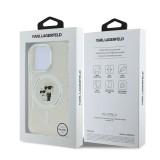 Karl Lagerfeld IML Glitter Karl and Choupette MagSafe Zadní Kryt pro iPhone 16 Pro Max Transparent