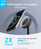 Anker MagGo A25X1 Bezdrátový nabíjecí stojánek 15W černá