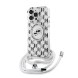 Karl Lagerfeld IML Monogram Crossbody K&CH Heads MagSafe Zadní Kryt pro iPhone 16 Pro Max Transparent