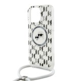 Karl Lagerfeld IML Monogram Crossbody K&CH Heads MagSafe Zadní Kryt pro iPhone 16 Pro Max Transparent