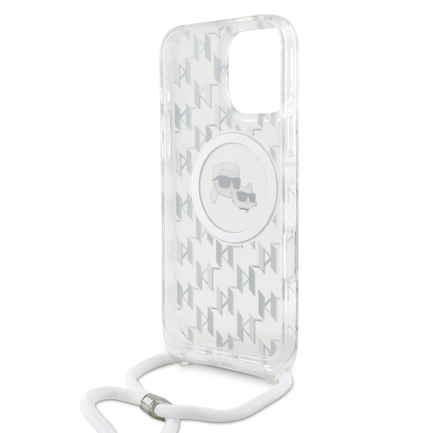 Karl Lagerfeld IML Monogram Crossbody K&CH Heads MagSafe Zadní Kryt pro iPhone 16 Pro Max Transparent
