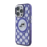 Karl Lagerfeld IML Monogram K&CH Heads MagSafe Zadní Kryt pro iPhone 16 Pro Max Purple