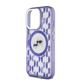 Karl Lagerfeld IML Monogram K&CH Heads MagSafe Zadní Kryt pro iPhone 16 Pro Max Purple