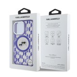 Karl Lagerfeld IML Monogram K&CH Heads MagSafe Zadní Kryt pro iPhone 16 Pro Max Purple