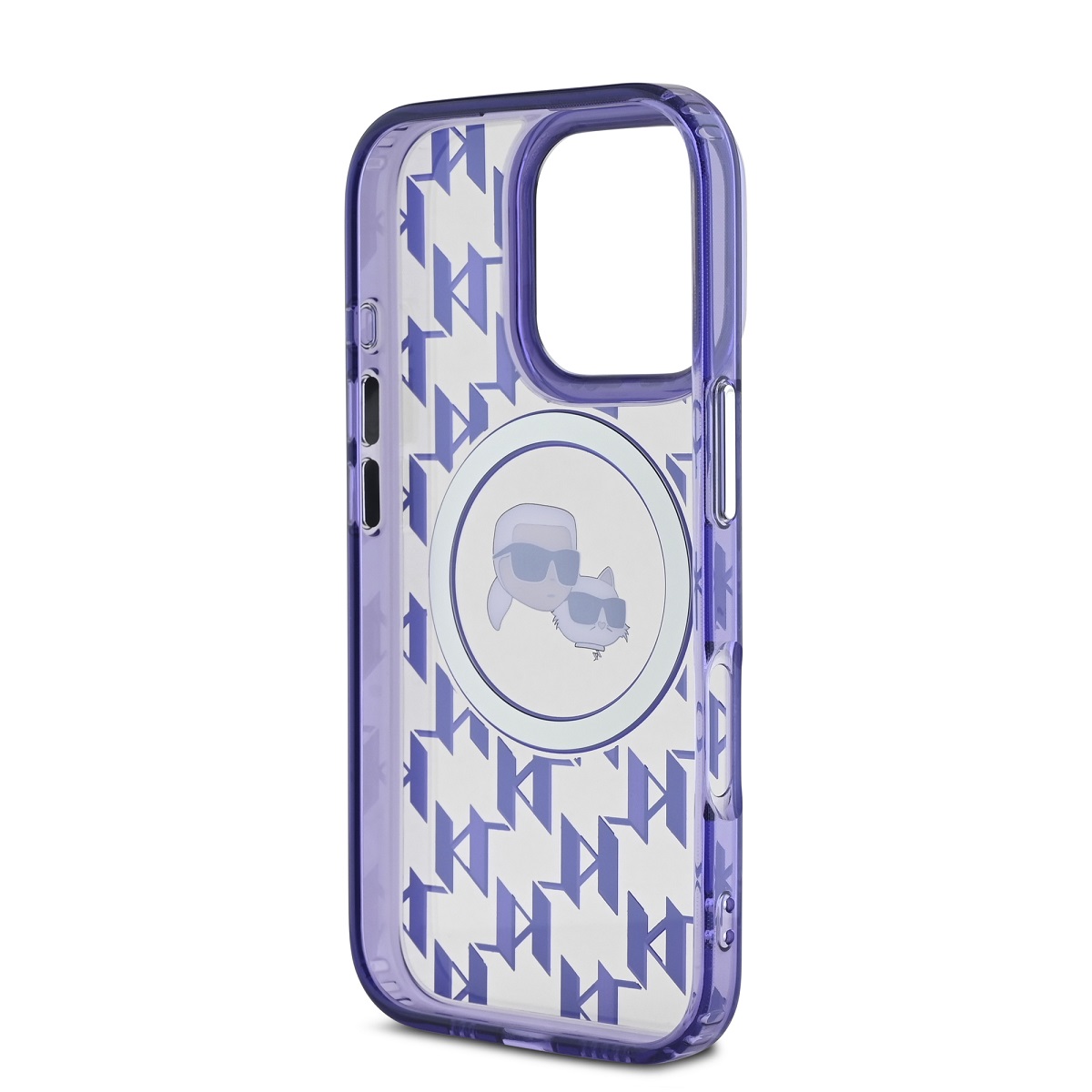 Karl Lagerfeld IML Monogram K&CH Heads MagSafe Zadní Kryt pro iPhone 16 Pro Max Purple