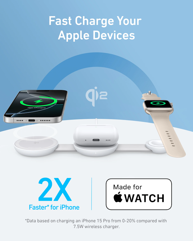 Anker MagGo B25M8 Bezdrátová nabíječka 15W bílá