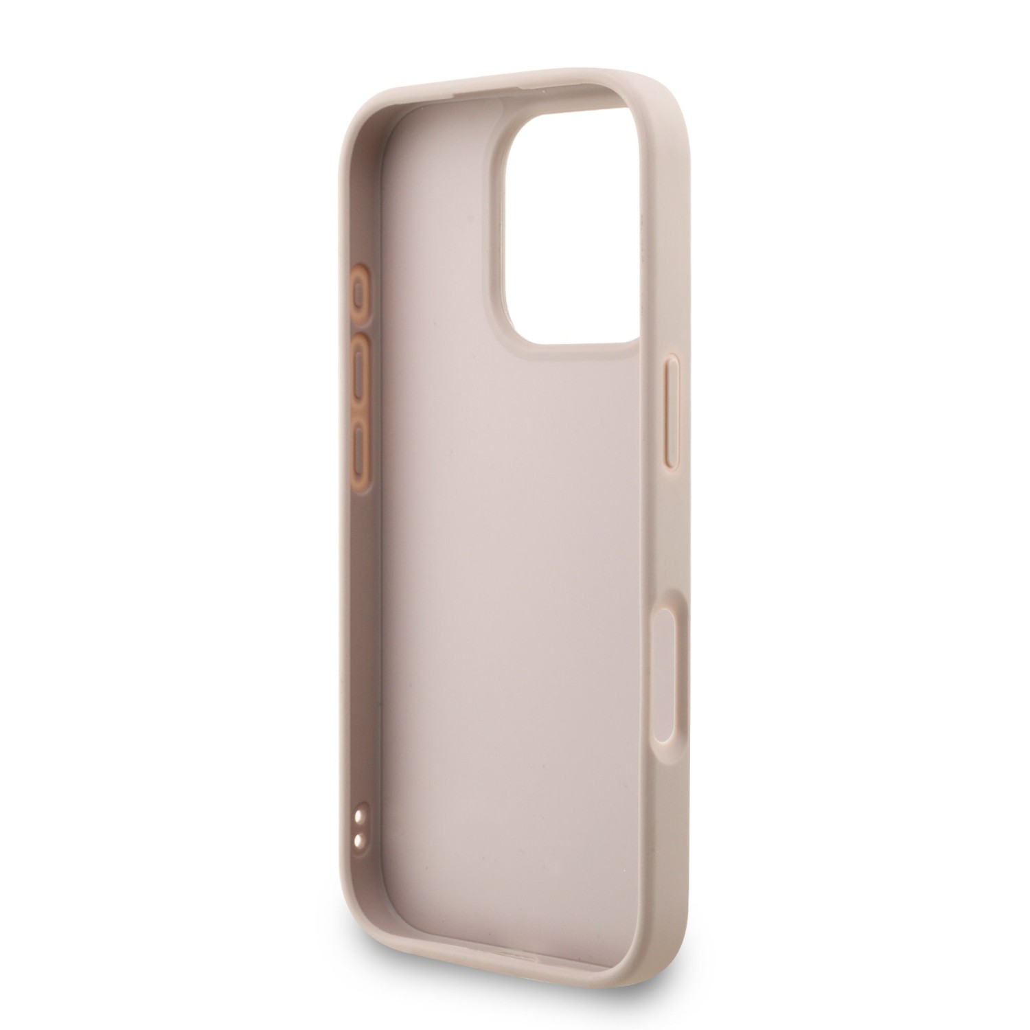 Guess PU 4G Metal Logo Strap Zadní Kryt pro iPhone 16 Pro Max Pink