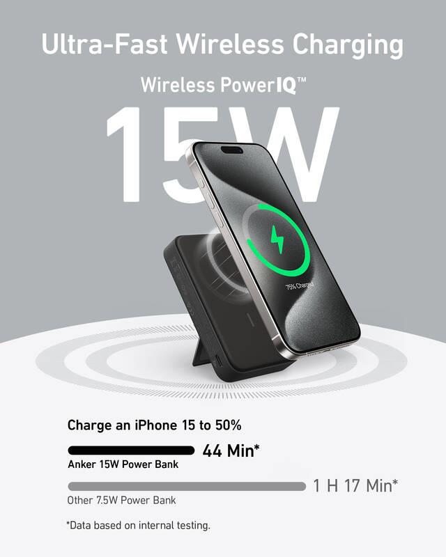 Bezdrátová powerbanka Anker MagGo 10000mAh, 27W černá