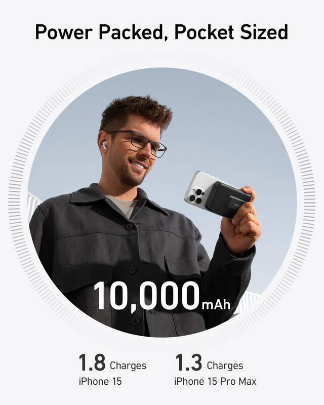 Bezdrátová powerbanka Anker MagGo 10000mAh, 27W černá