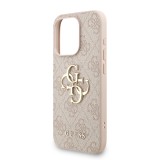 Guess PU 4G Metal Logo Strap Zadní Kryt pro iPhone 15 Pro Max Pink