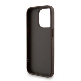 Guess PU 4G Metal Logo Strap Zadní Kryt pro iPhone 15 Pro Max Brown