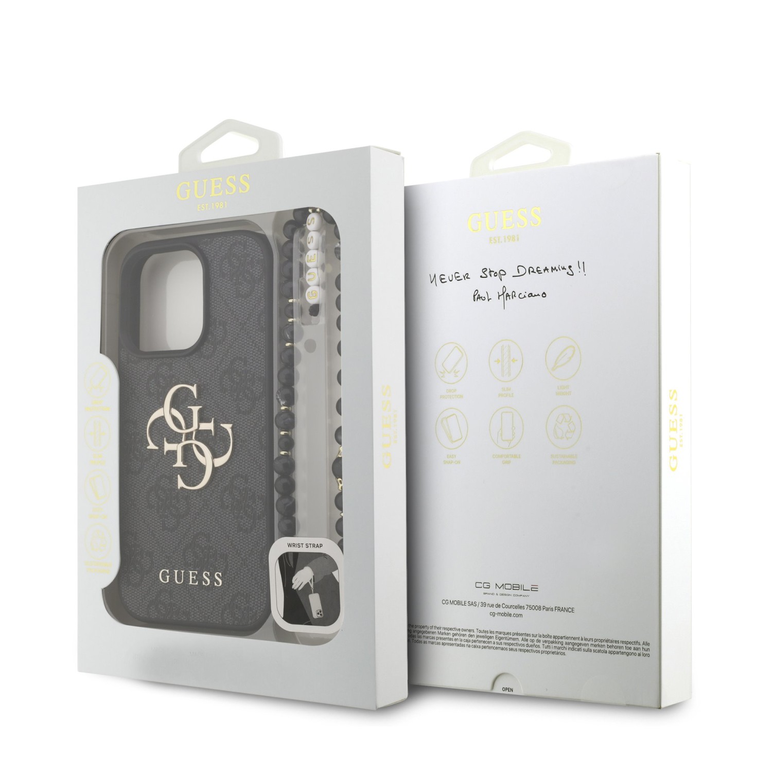 Guess PU 4G Metal Logo Strap Zadní Kryt pro iPhone 16 Pro Max Black