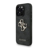 Guess PU 4G Metal Logo Strap Zadní Kryt pro iPhone 15 Pro Black
