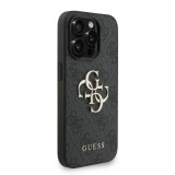Guess PU 4G Metal Logo Strap Zadní Kryt pro iPhone 15 Pro Black