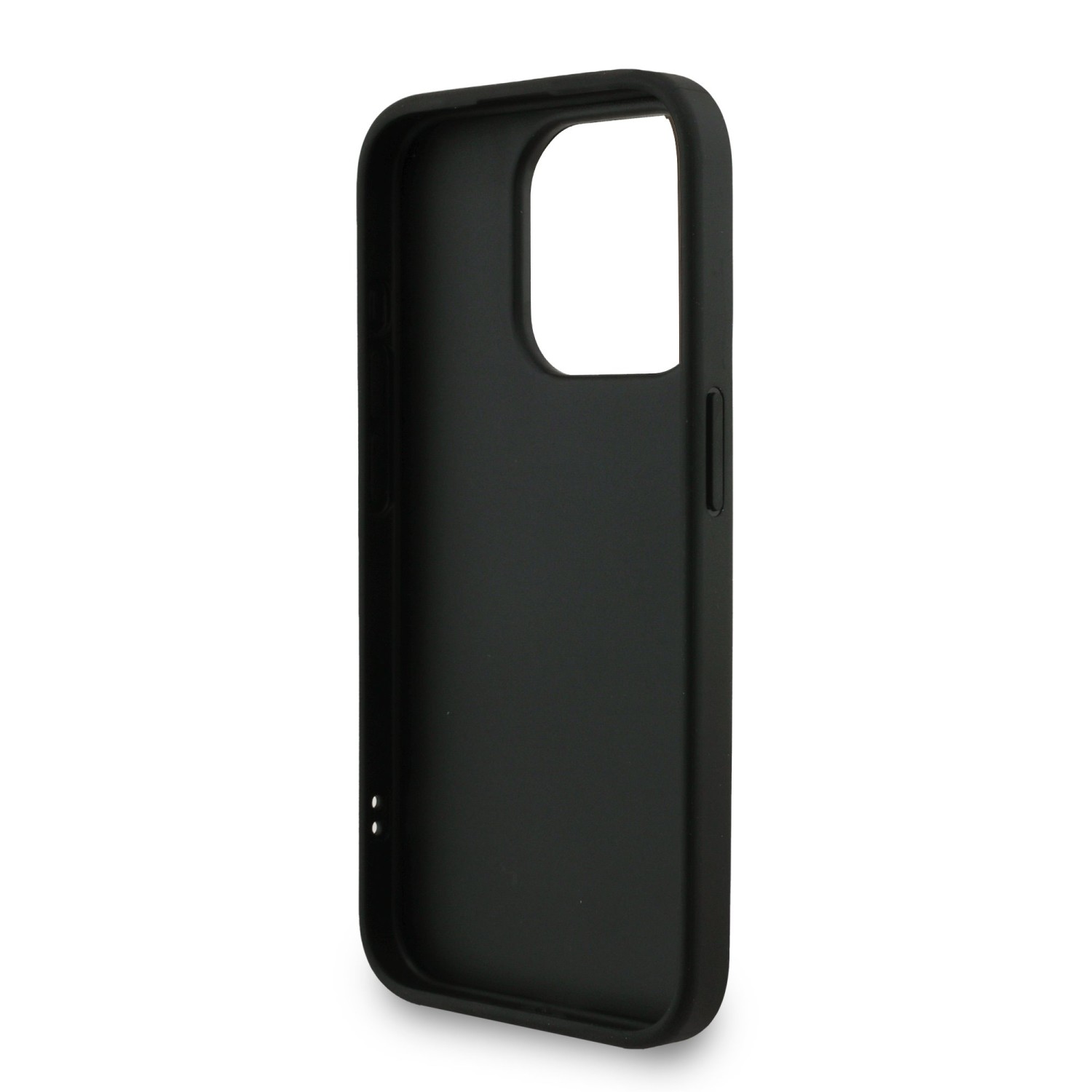 Guess PU 4G Metal Logo Strap Zadní Kryt pro iPhone 15 Pro Black