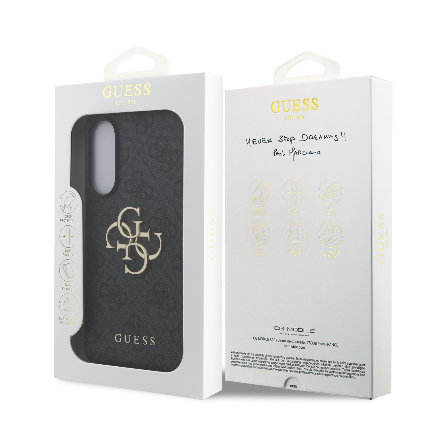 Guess PU 4G Metal Logo Zadní Kryt pro Samsung Galaxy S25 Edge Grey