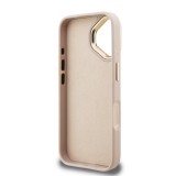 Guess PU 4G Metal Logo Stand Camera Frame Zadní Kryt pro iPhone 16 Pink