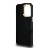 Guess PU 4G Metal Logo Stand Camera Frame Zadní Kryt pro iPhone 16 Pro Max Black