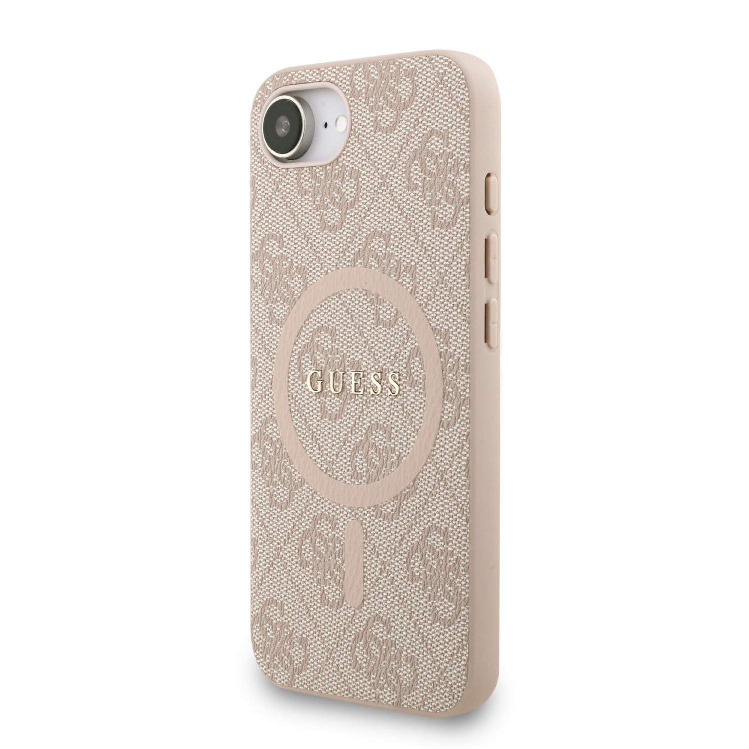 Guess PU Leather 4G Colored Ring Strap MagSafe Zadní Kryt pro iPhone 16e Pink