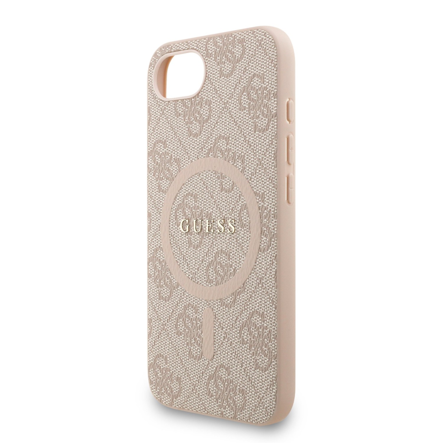 Guess PU Leather 4G Colored Ring Strap MagSafe Zadní Kryt pro iPhone 16e Pink