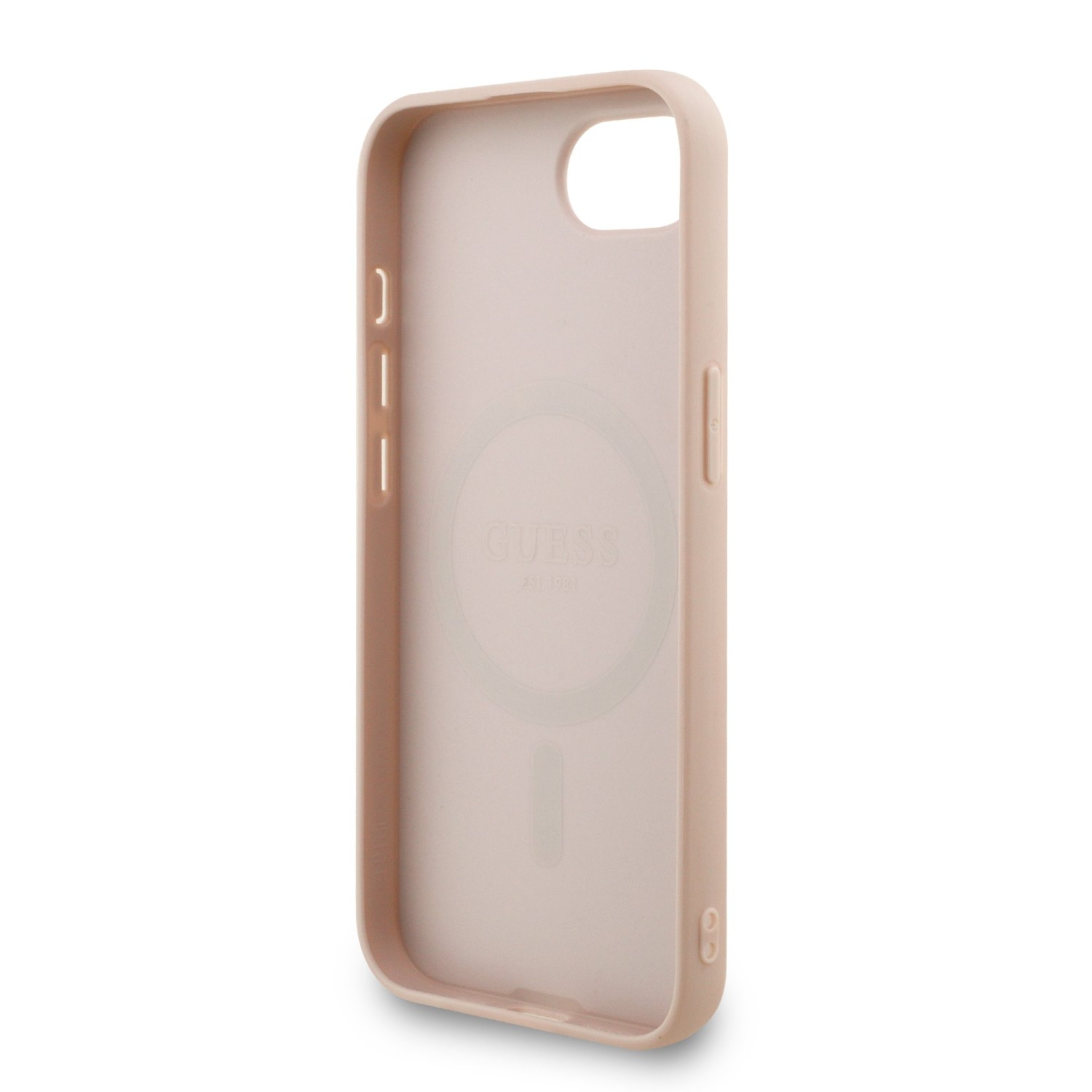 Guess PU Leather 4G Colored Ring Strap MagSafe Zadní Kryt pro iPhone 16e Pink