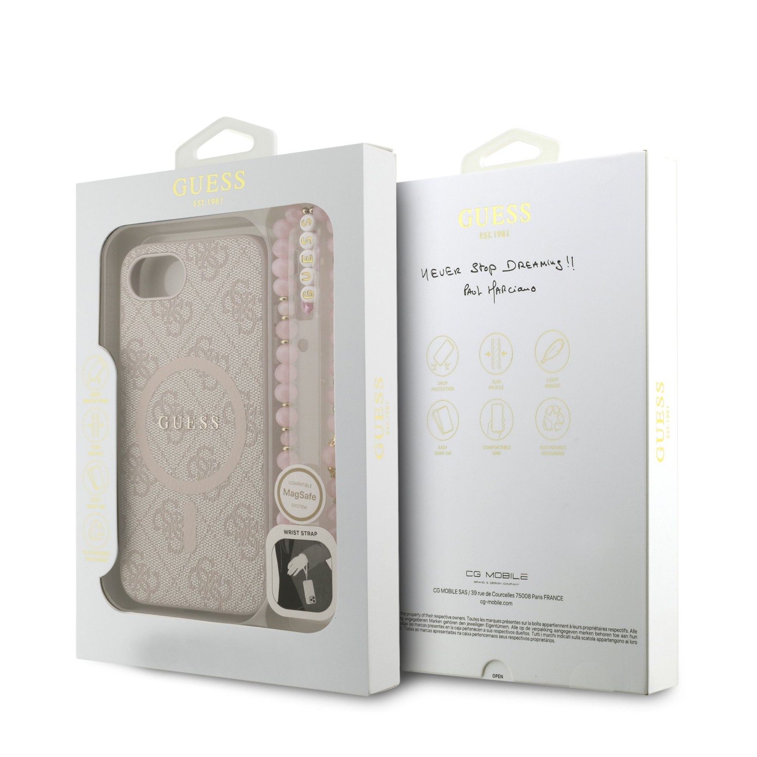 Guess PU Leather 4G Colored Ring Strap MagSafe Zadní Kryt pro iPhone 16e Pink