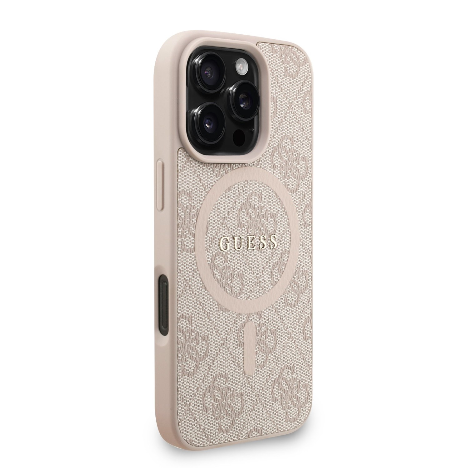 Guess PU Leather 4G Colored Ring Strap MagSafe Zadní Kryt pro iPhone 16 Pro Max Pink