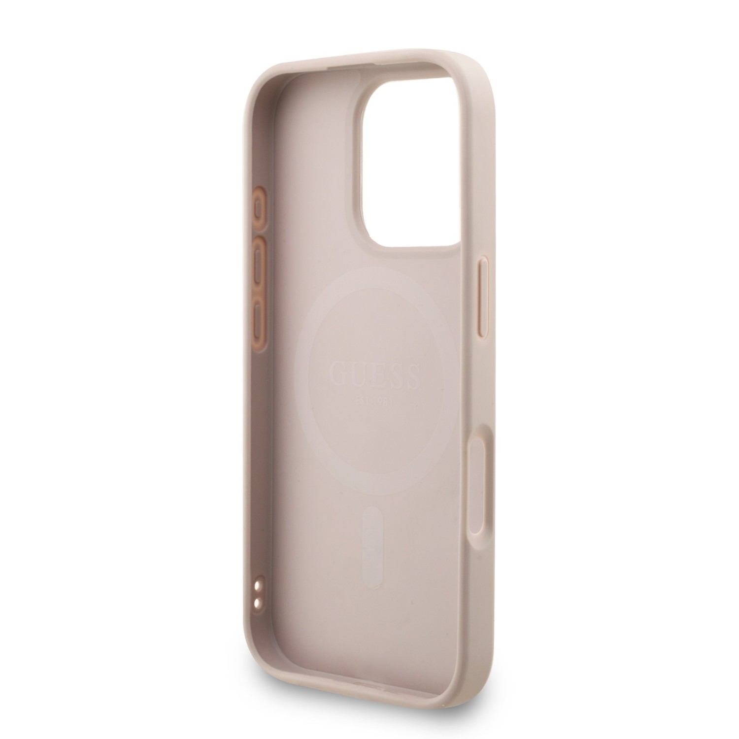 Guess PU Leather 4G Colored Ring Strap MagSafe Zadní Kryt pro iPhone 16 Pro Max Pink