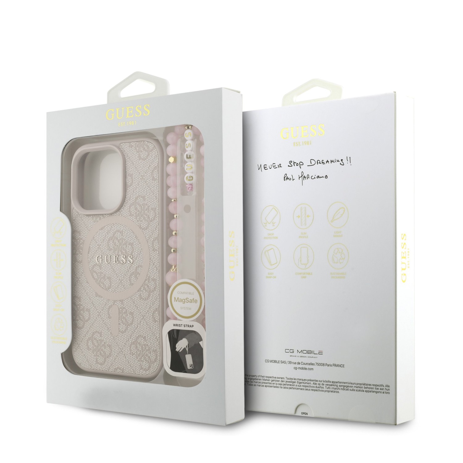 Guess PU Leather 4G Colored Ring Strap MagSafe Zadní Kryt pro iPhone 16 Pro Max Pink