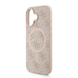 Guess PU Leather 4G Colored Ring Strap MagSafe Zadní Kryt pro iPhone 16 Pink