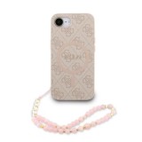 Zadní kryt Guess PU Leather 4G Colored Ring Strap MagSafe pro Apple iPhone 16, růžová