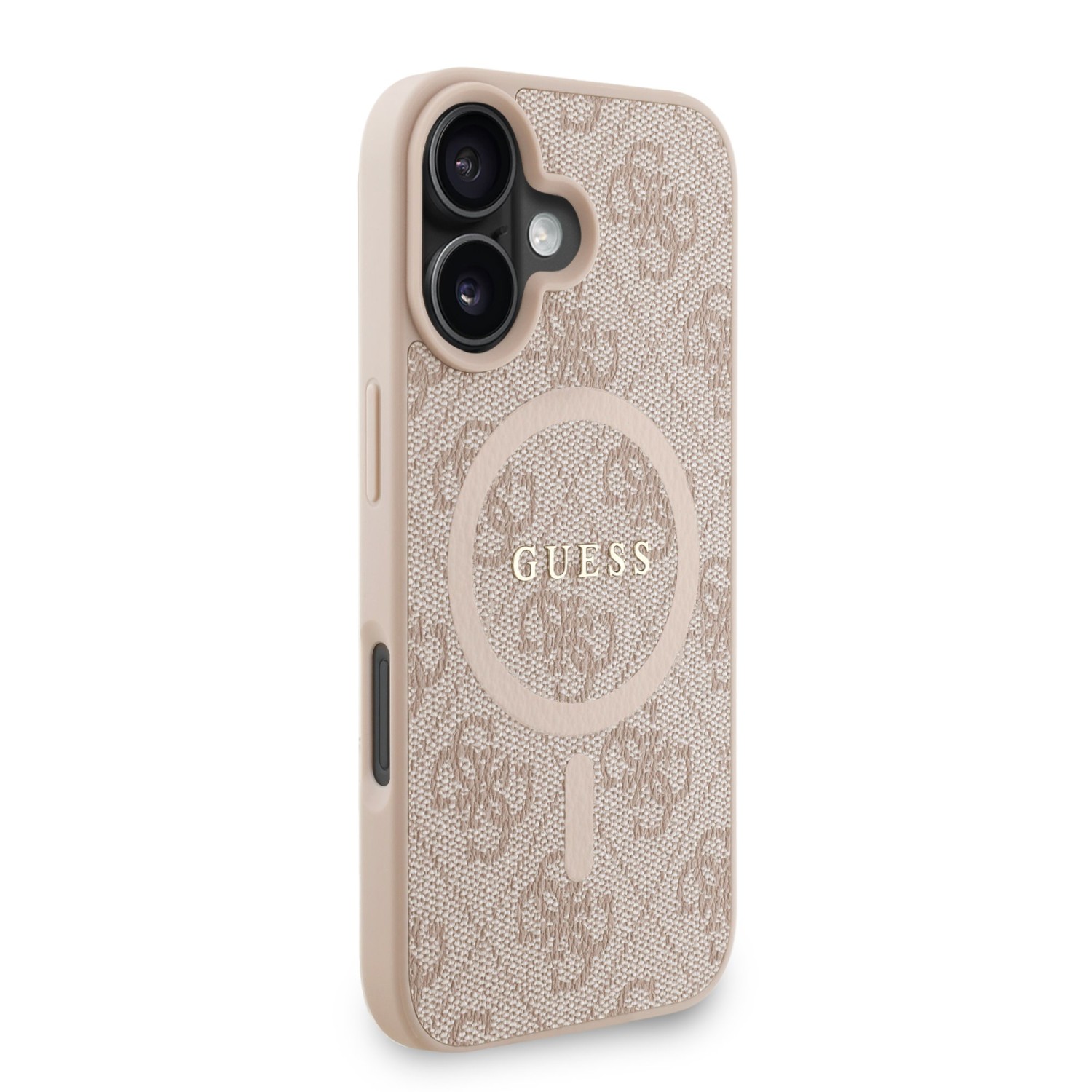 Guess PU Leather 4G Colored Ring Strap MagSafe Zadní Kryt pro iPhone 16 Pink