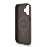 Guess PU Leather 4G Colored Ring Strap MagSafe Zadní Kryt pro iPhone 16 Brown