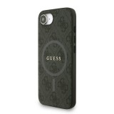 Guess PU Leather 4G Colored Ring Strap MagSafe Zadní Kryt pro iPhone 16e Black