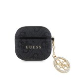 Pouzdro Guess 4G Script PC/PU Charm pro AirPods 4, černá