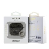 Guess 4G Script PC/PU Charm Pouzdro pro AirPods 4 Brown