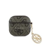 Pouzdro Guess 4G Script PC/PU Charm pro AirPods 4, hnědá