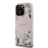Guess PU Grained Magnolia MagSafe Zadní Kryt pro iPhone 16 Pro Pink