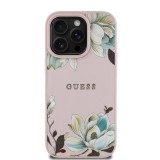 Guess PU Grained Magnolia MagSafe Zadní Kryt pro iPhone 16 Pro Pink