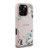 Guess PU Grained Magnolia MagSafe Zadní Kryt pro iPhone 16 Pro Pink