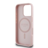 Guess PU Grained Magnolia MagSafe Zadní Kryt pro iPhone 16 Pro Pink